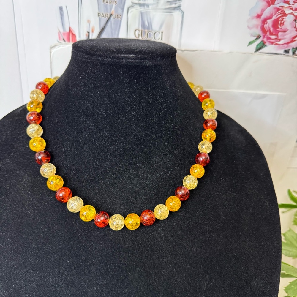 Hand made Semi Precious Carnelian Bead Necklace
